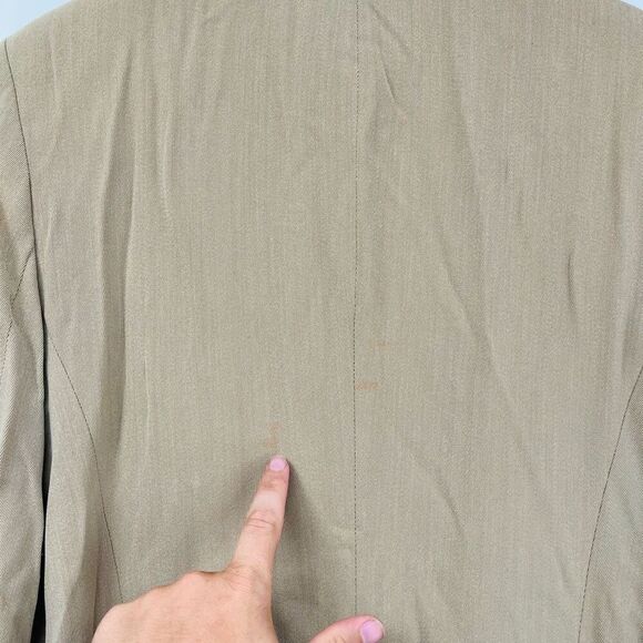 DKNY Blazer Jacket Tan Single Breasted Long Sleeve Wool Blend Womens Size 8 - Picture 9 of 9